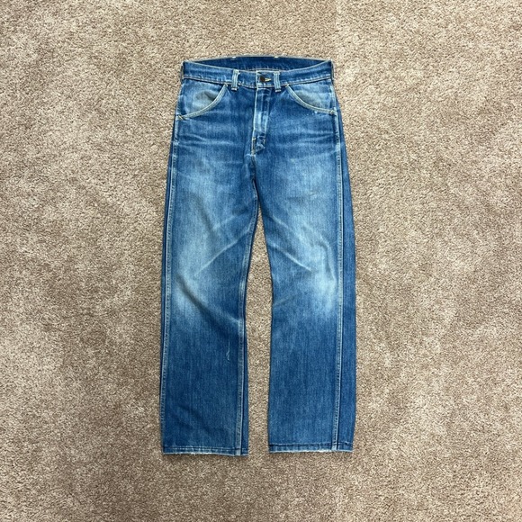VTG 60s 70s Big Yank Jeans Men's Denim Workwear Distressed Blue USA Union Made - Picture 1 of 7